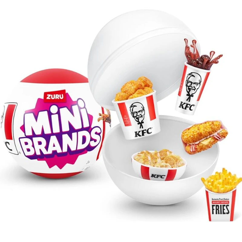 Mini Brands KFC Series 1 Mystery Capsule By ZURU Real Miniature Brand Collectible Toy Capsules of 5 Mystery Miniature KFC For