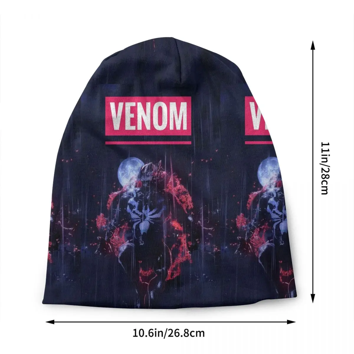 Custom Venom Comic Poster Wallpaper Skullies Beanies Caps Fashion Winter Warm Women Men Knitting Hat Adult Unisex Bonnet Hats