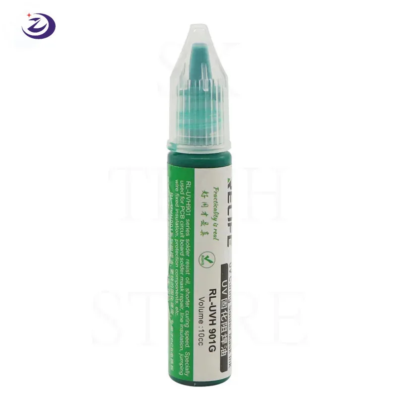 RL-UVH 901G Relife UV Curable Solder Mask PCB BGA Circuit Board ป้องกัน Soldering Paste ครีมฟลักซ์เชื่อมประสานน้ำมันสีเขียว