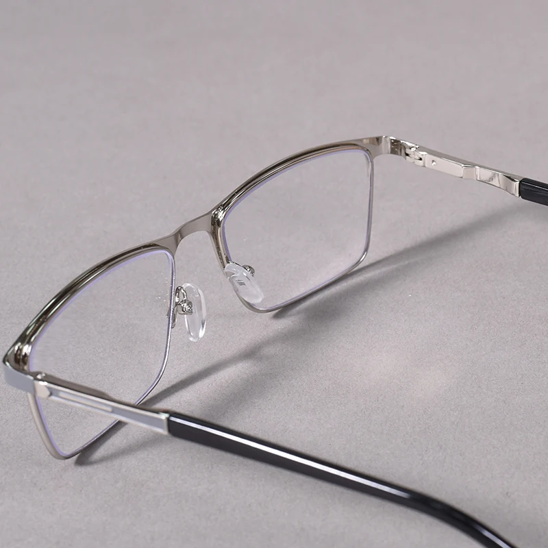 Männer Blau licht blockieren Lesebrille Doppel Farbe Metall Rahmen Computer Leser HD Objektiv Presbyopie Brillen + 125 + 175 + 225 + 275 + 4 – Detail 28