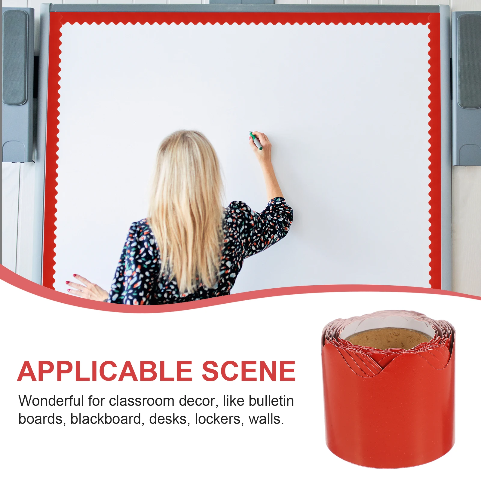 10m Board Borders Decorative Paper for Classroom Home Office Blackboard Edge Trim Wear Resistant Scalloped Edges