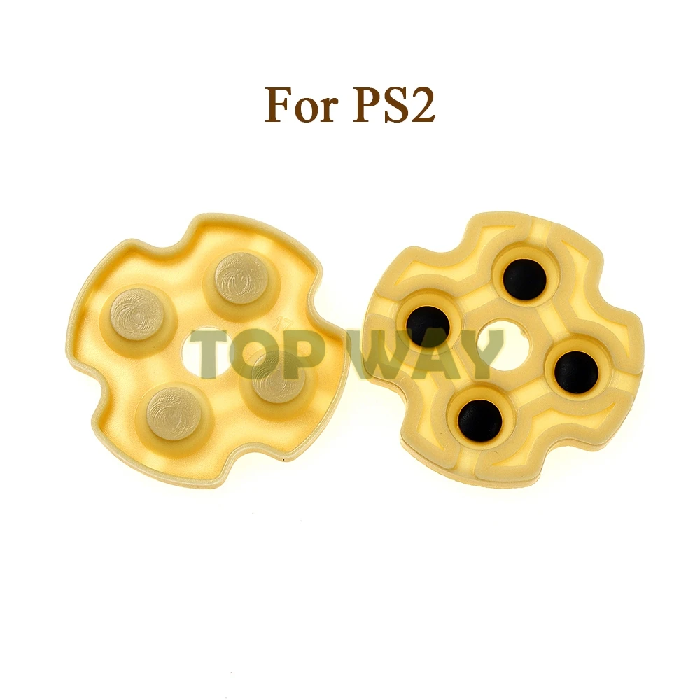 10PCS For PS2 Controller ABXY LR Conductive Rubber Contact Pad Button D Pad Black For PS2 Handle Soft Silicone Replacement