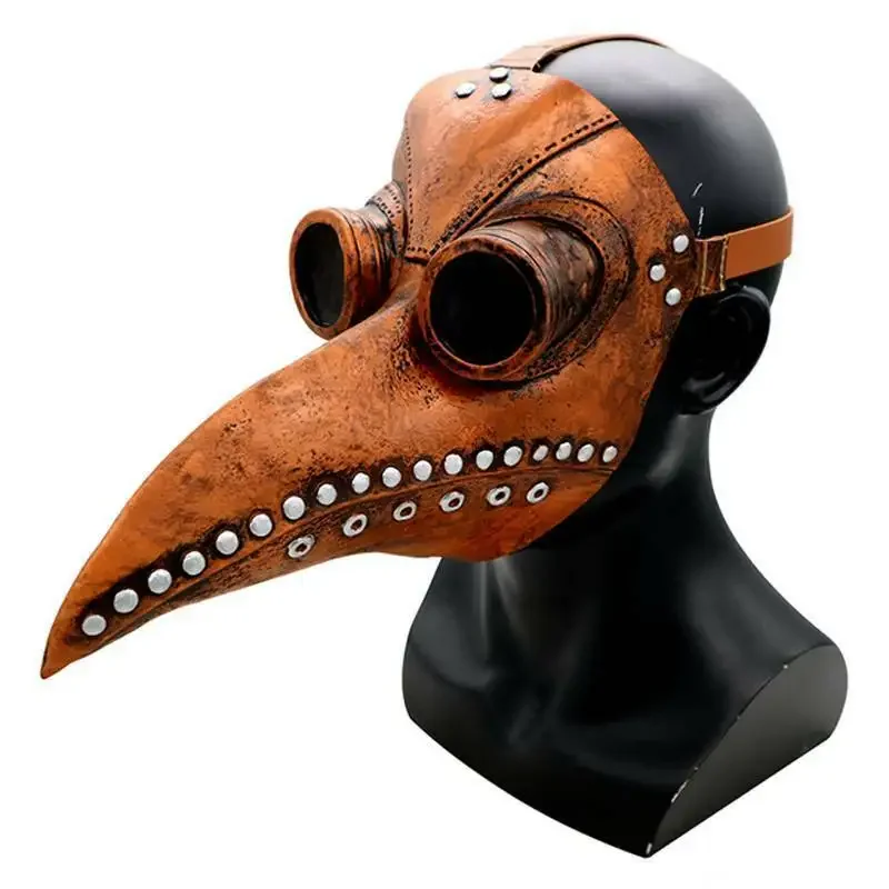 Maschera medico della peste becco lungo becco Cosplay Steampunk maschere Punk casco maschera per uccelli della peste Costume da festa di Halloween puntelli adulti bambini
