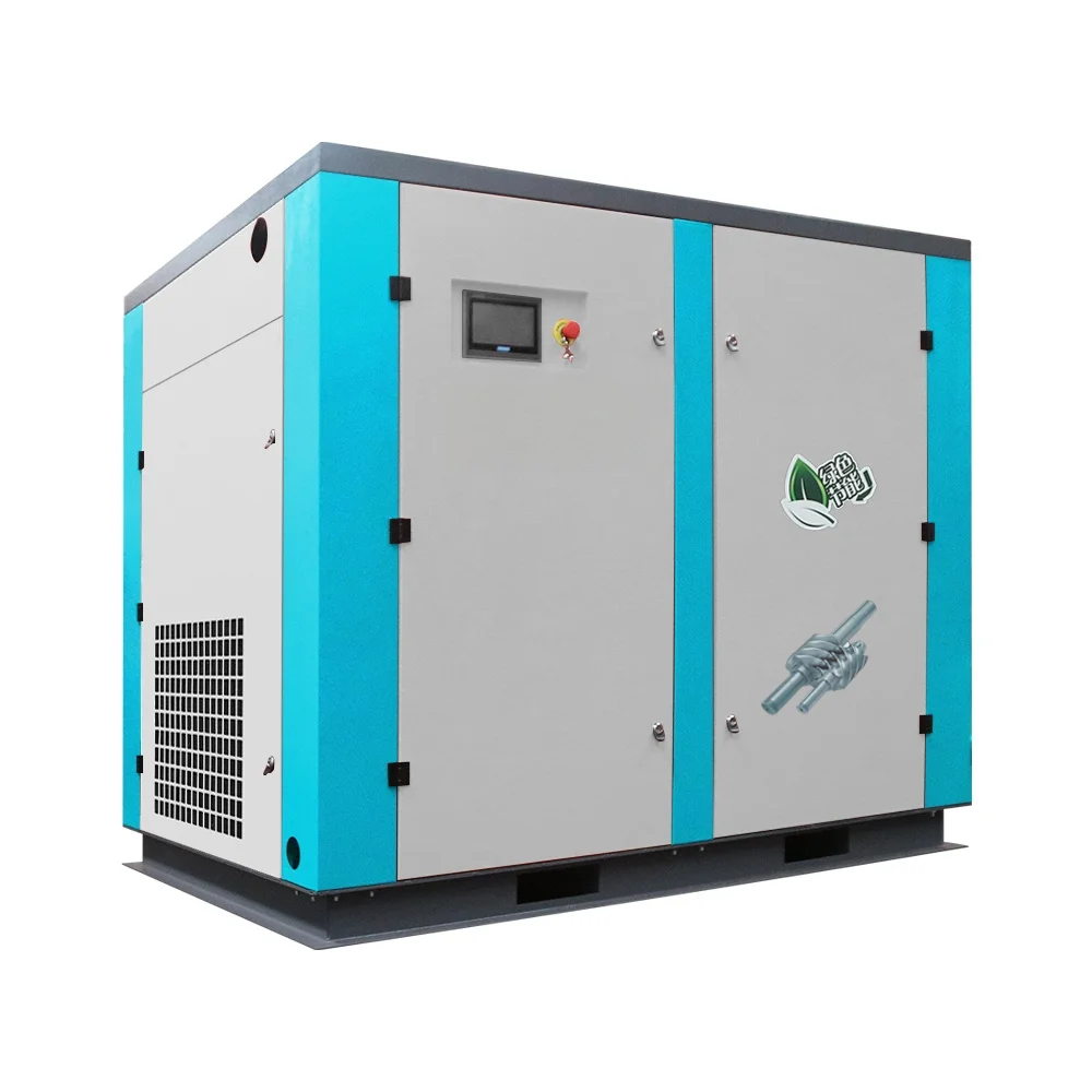 Compresor de aire de tornillo giratorio de dos etapas, ahorro de energía, 75KW/100HP, configuración estacionaria, 380V CA, con Motor de bomba