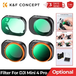 K&F CONCEPT New Camera Light Reduction Filter for DJI Mini 4 Pro Filter UV/CPL/Variable ND2-32/ND32-512 Drone Filter Accessories