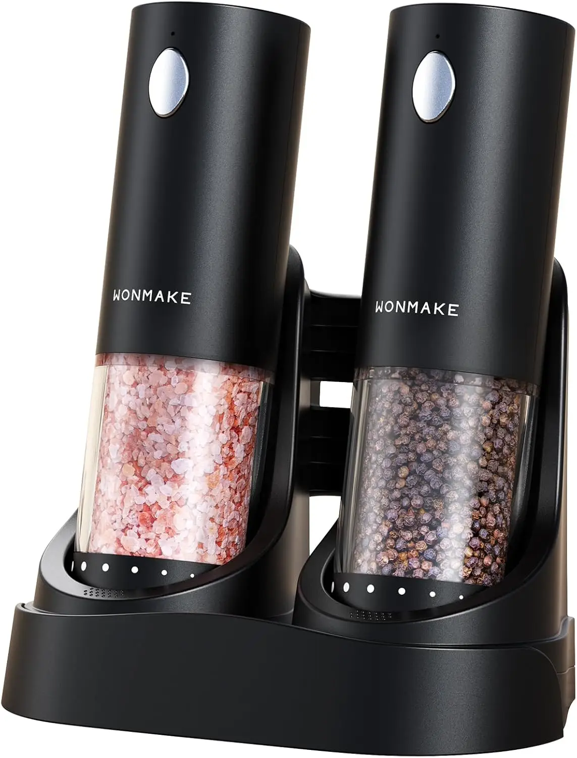 

Automatic Electric Salt and Pepper Grinder Set with LED Light, Adjustable Coarseness, One-Handed Operation for Kitchen