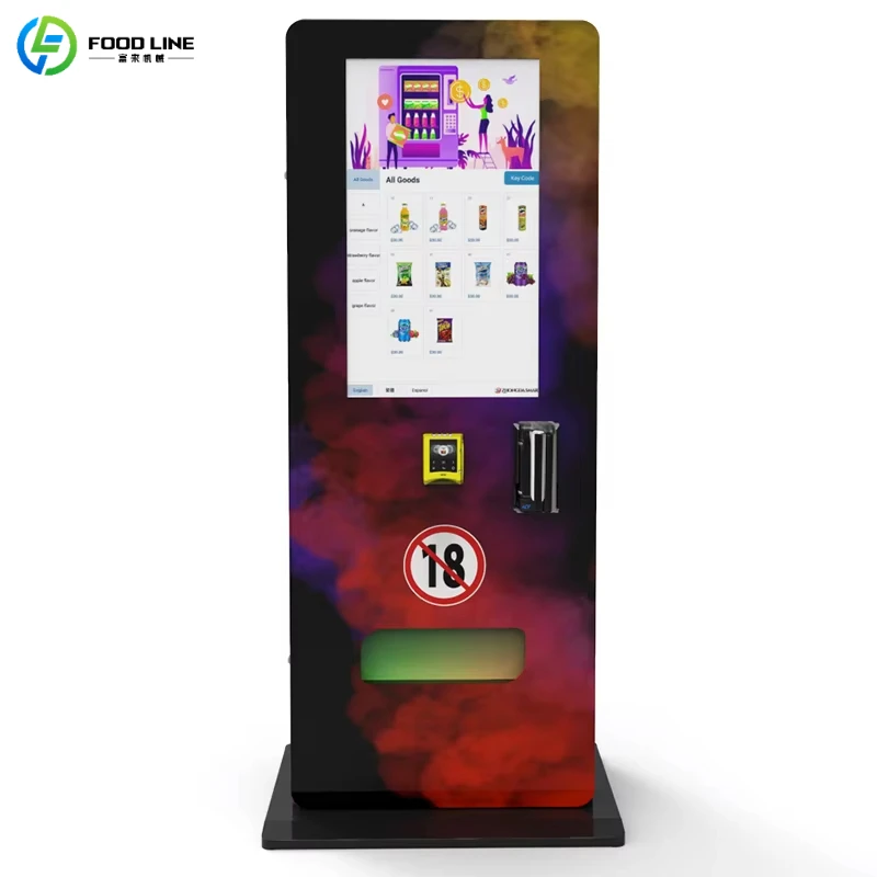 Customized Full Automatic Self Service Vending Machine Face Recognition Age Restricted for Adult Products