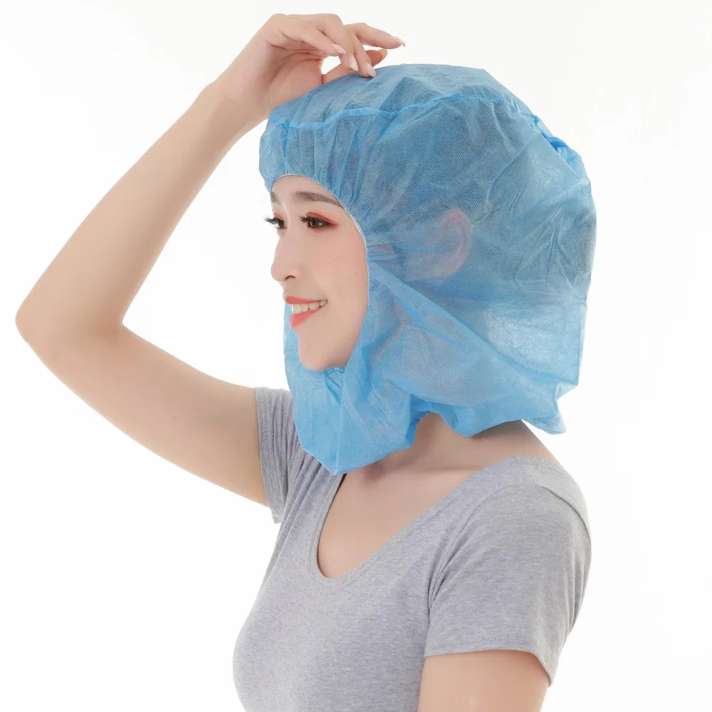 

100PCS Non-woven Material Non-woven Head Cover Disposable Dust-proof Dustproof Head Cover Breathable Full Face Coverage