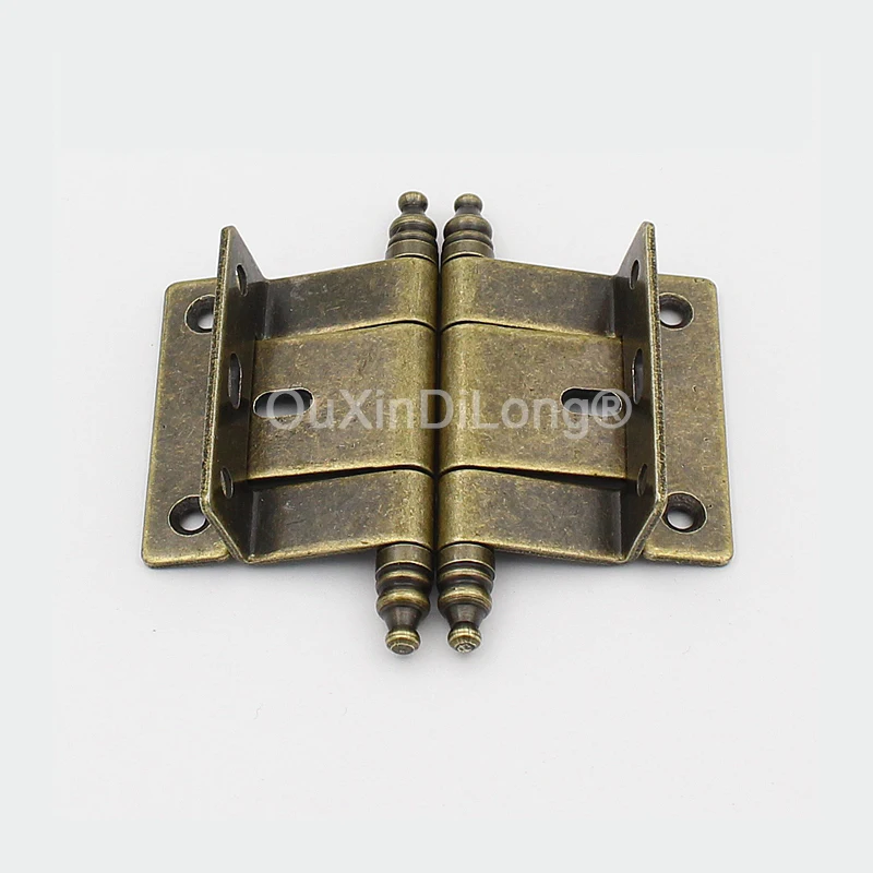10PCS American Antique Furniture Hinges Cupboard Wardrobe Cabinet Door Crown Head Hinges Bronze Furniture Hinge Hardware GF1050