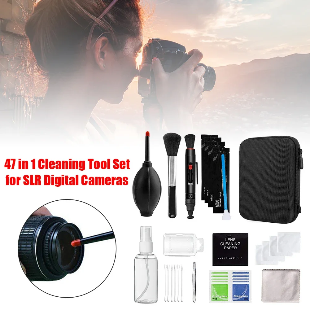 47-1PCS Camera Cleaner Kit DSLR Len Digital Camera Sensor Cleaning with Brush for Sony Fujifilm Nikon Canon SLR DV Cameras Clean