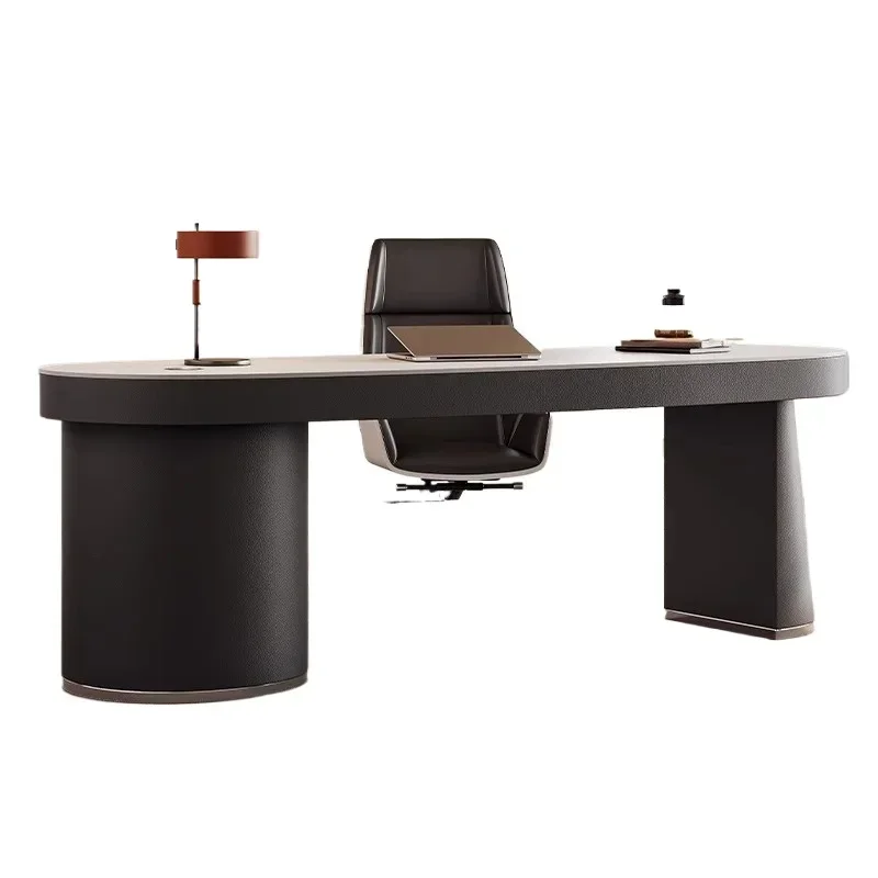 

Light luxury, desk, high sense, home, modern, simple arc, medical and aesthetic consultation, computer desk, rock slab desk