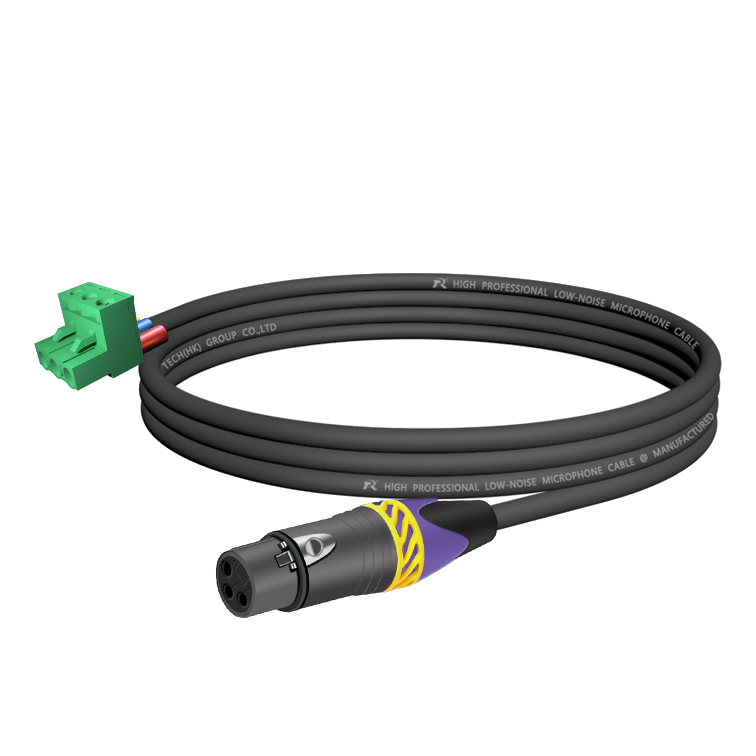 Gerades 3-Pin-XLR-Stecker-Buchse-Kabel auf 5,08 mm 3-P Phoenix-Terminal, rauscharmes, abgeschirmtes Mikrofonkabel, stabile Signalübertragung – Detail 18