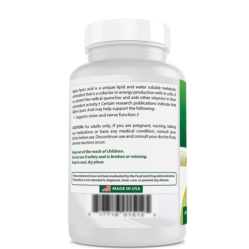 Lipoic Acid 600mg 60 Capsules - Ala Powerful Antioxidant ( Capsules ( Bottle)