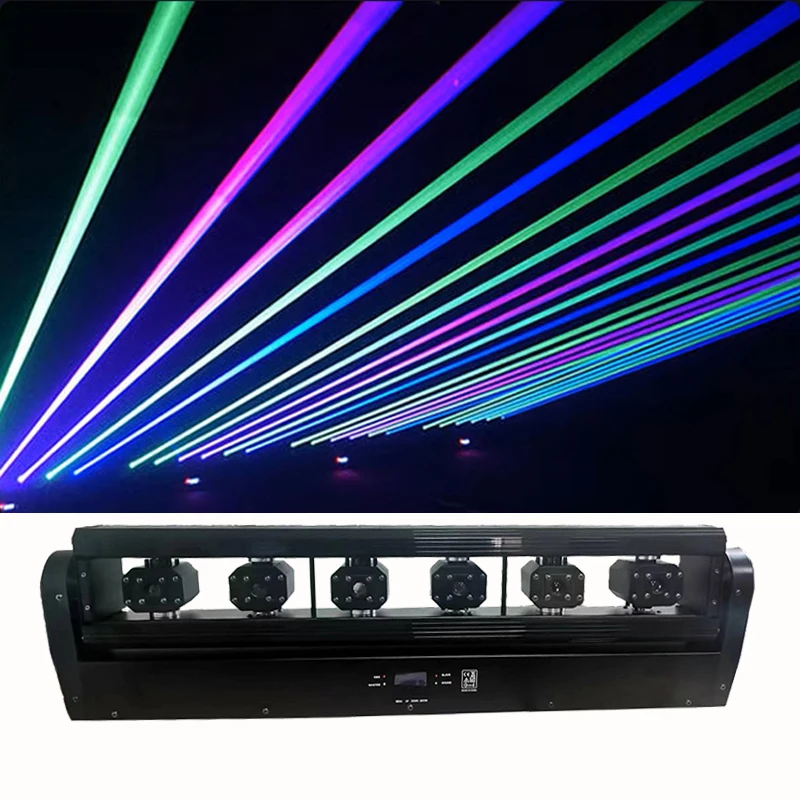 Projecteur laser à faisceau RGB à 6 yeux, équipement DJ professionnel, DMX, effets de scène couleur intégrale, éclairage de scène, discothèque, concert, fête