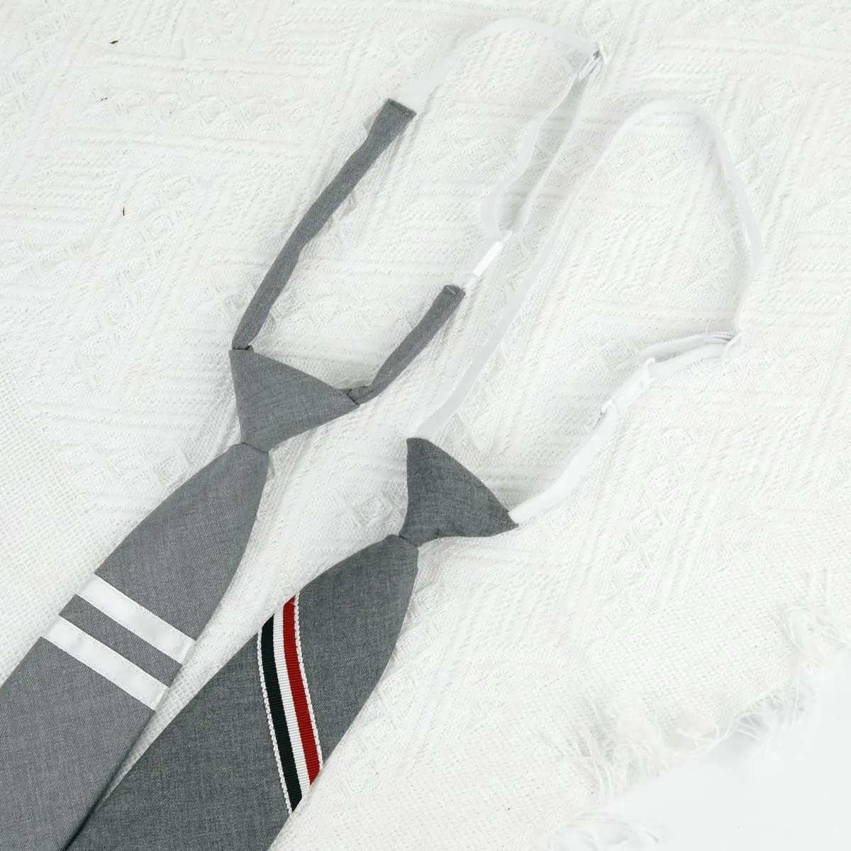 Faul grau jk Krawatten Frauen gestreifte Baumwolle Krawatte Mädchen japanischen Stil für jk Uniform niedlichen Krawatte Hemden Schulmädchen Accessoires – Detail 7