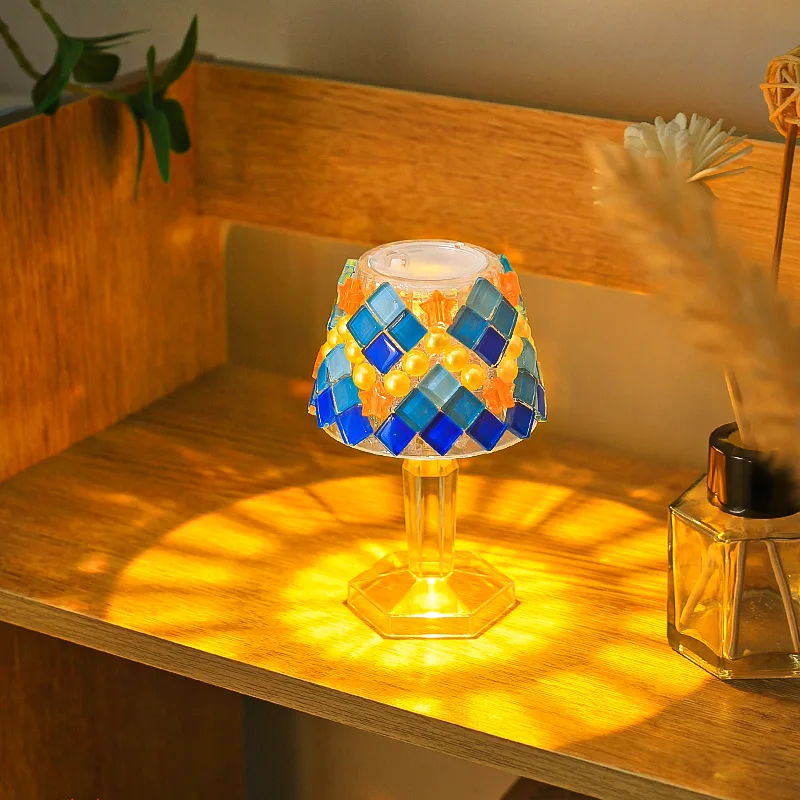 

Mosaic Desk Lamp DIY Handmade Material Package Gift Lamp Night Light Creative Mid-Autumn Festival Handmade DIY