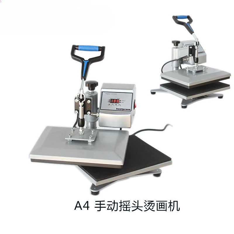 A4 heat transfer machine, shaking head manual heat transfer machine T-shirt clothing processing equipment Crafts processing