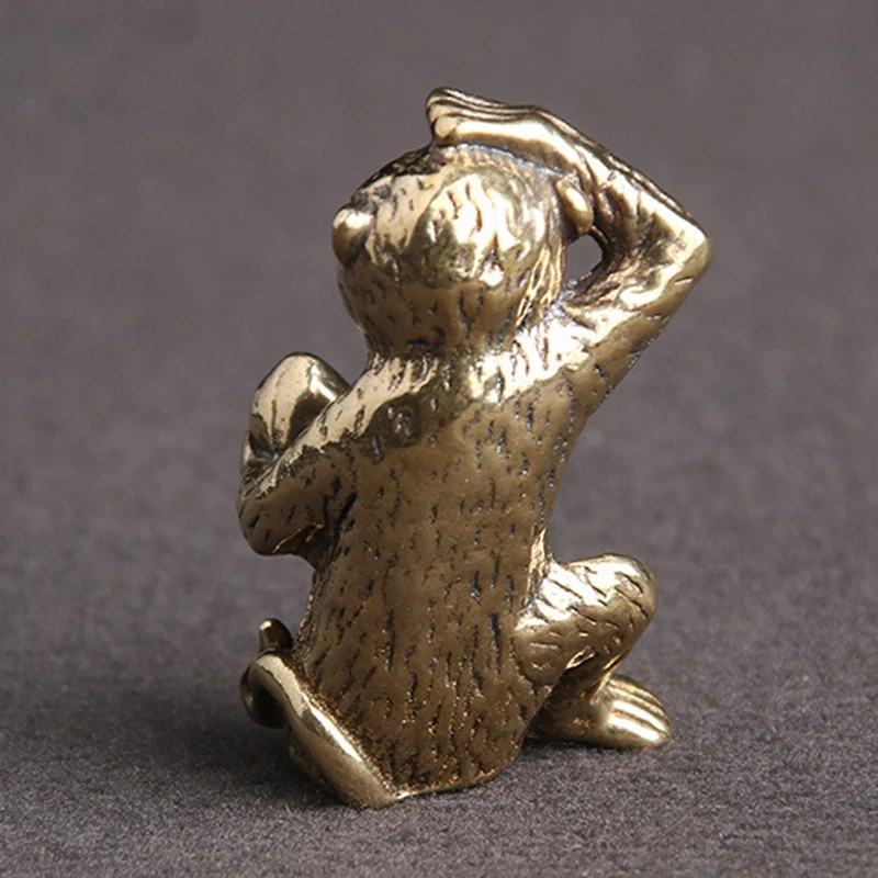 Bronze Mini Monkey Statue Monkey Statue Landscape Accessories, Tea Table, Desk Antique Small Bronze Ware