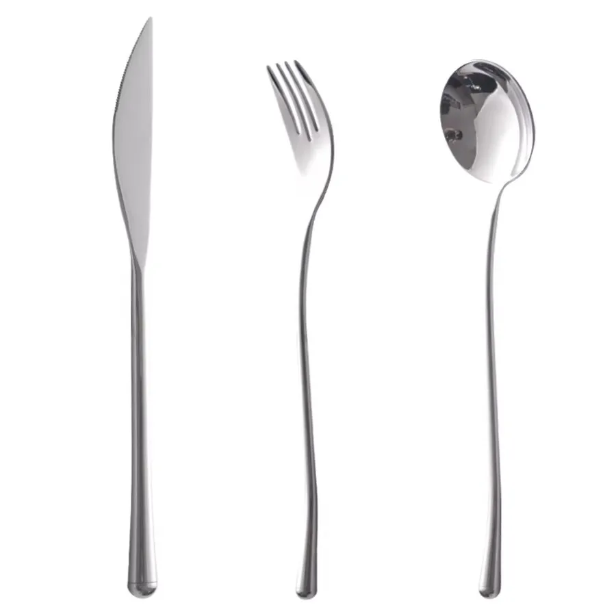 304 Stainless Steel Mirror Tableware, Western-style Knife, Fork and Spoon Set, Inposing Artifacts Household, Simple Design view 5