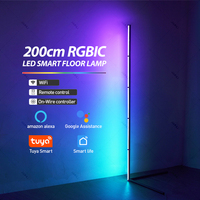200cm RGB Tuya Floor Lamp Smart APP Remote Control Modern Corner Floor Light Atmospheric LED Stand Lighting Festival Decoration