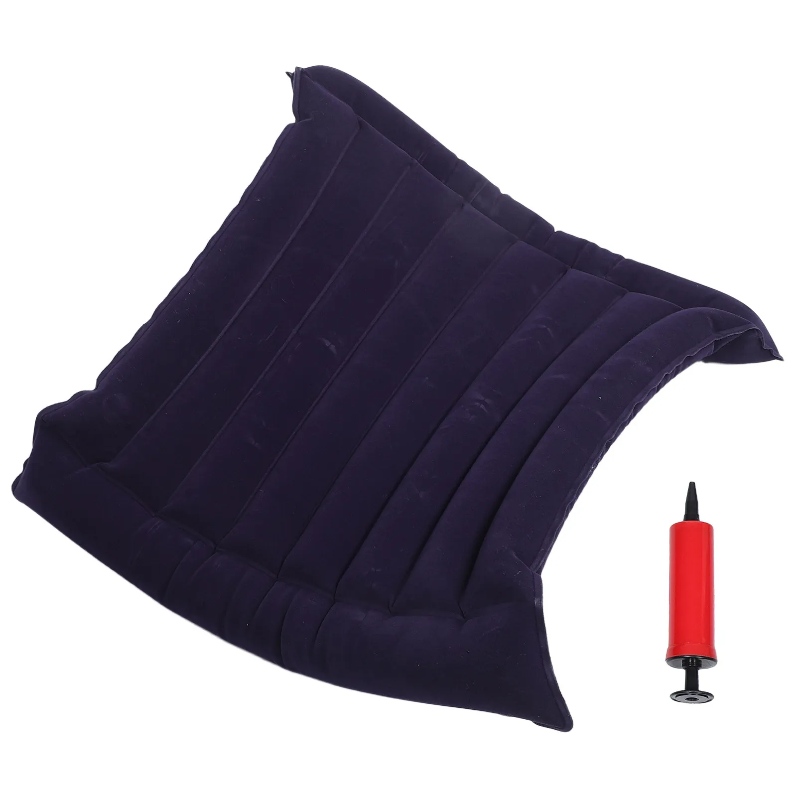 Ergonomic Lumbar Support Pillow Inflatable Wheelchair Back Cushion Flocked Material Enhanced Comfort for Long Term Sitting