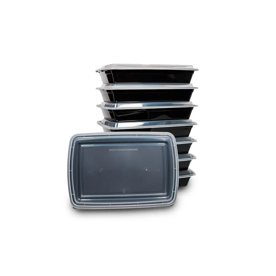 

Набор прямоугольных контейнеров для еды объемом 58 унций с крышками, пластиковые контейнеры для микроволновки, без BPA, прямоугольной формы.
