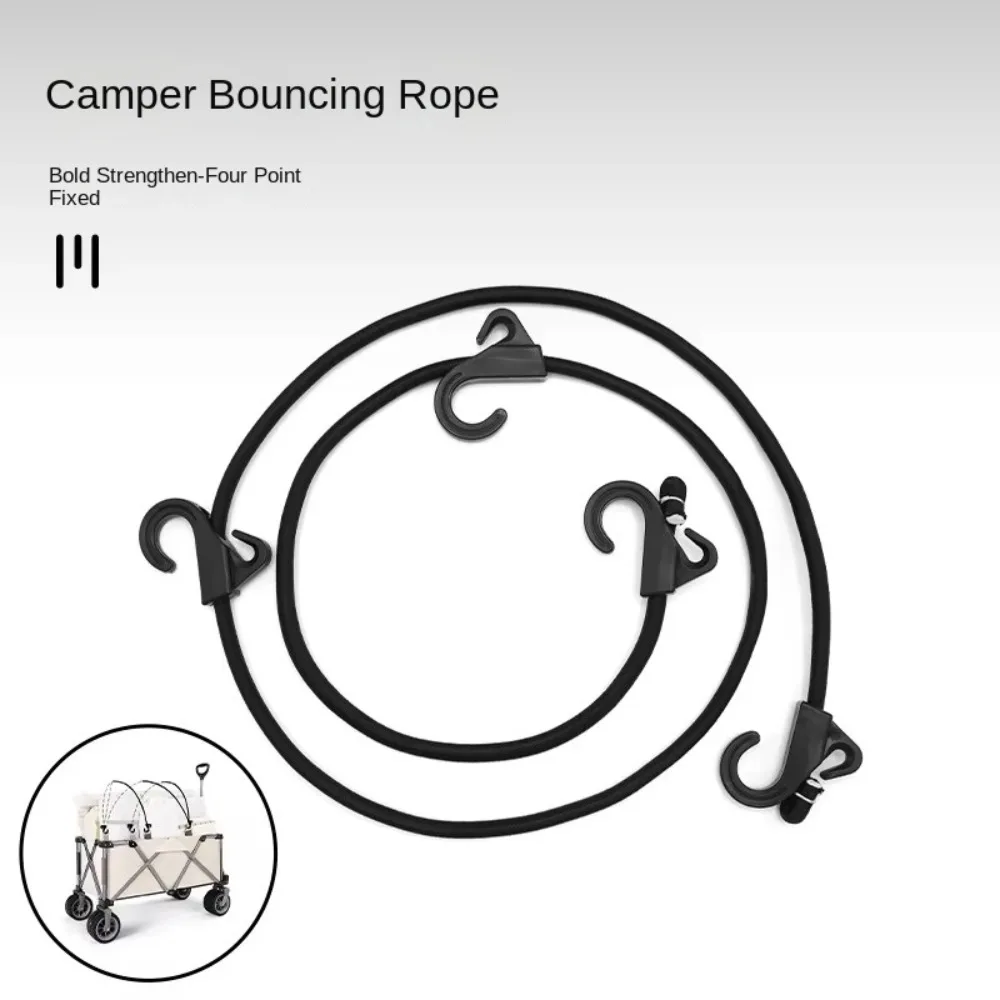 New 7mm Thick Elastic Rope With 4 Hooks High Toughness Luggage Binding Rope Flexible Long Bungee Cords for Camping Carts Bikes