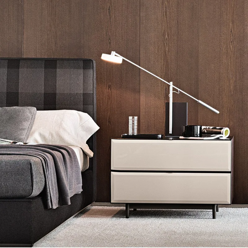 Solid wood hotel high-end homestay bedroom model room bedside cabinet
