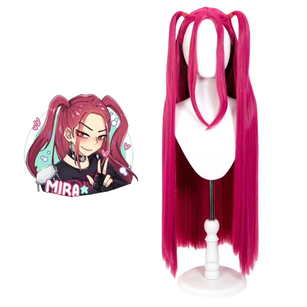 ミラウィッグ映画 KPop デーモンハンターコスプレウィッグレッドロングウィッグ女性ハロウィンパーティーパフォーマンス小道具