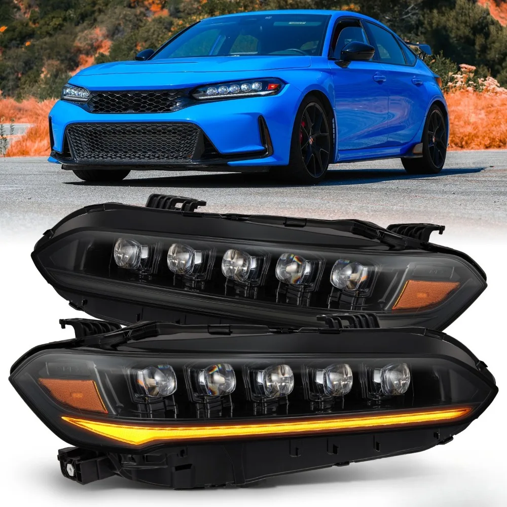 

FOR AREX 22-25 Honda Civic NOVA-Series LED Projector Headlights Alpha-Black