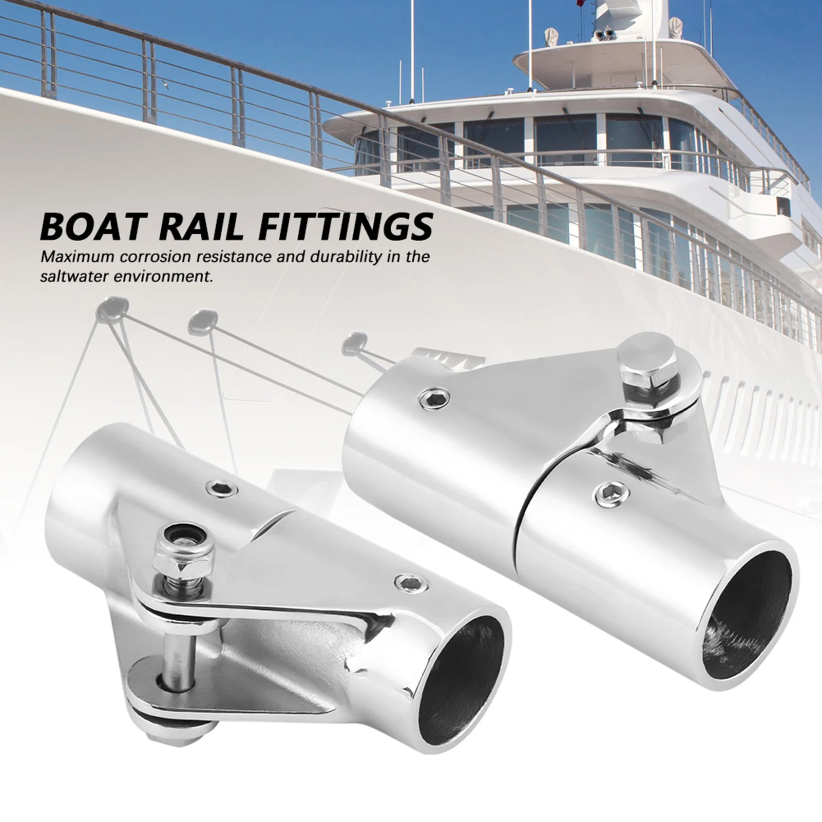 Swivel Pipe Connector Stainless Steel Folding Swivel Connector Boat Rail Tube Pipe Fittings for Marine Yacht