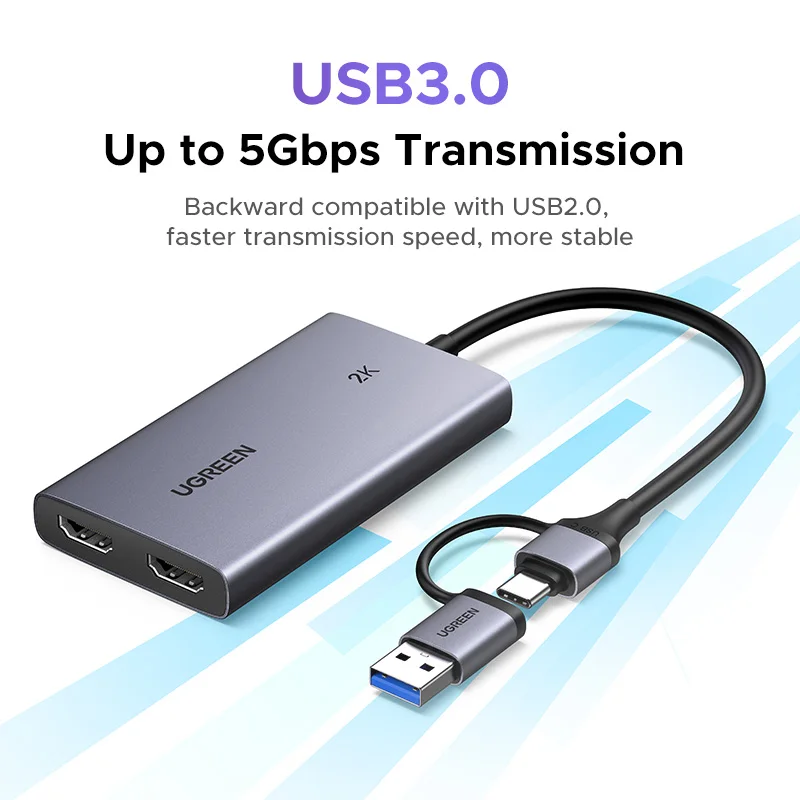 UGREEN HDMI Capture Card 2K@30 Capture & 4K Loop-out HDMI naar USB/Type-C Video Grabber voor computer Live Stream-opname