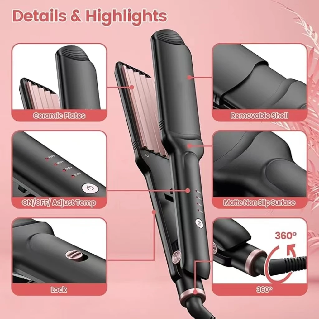 3 In 1 Steam Hair Straightener Curler Multifunctional Hair Styling Tool
