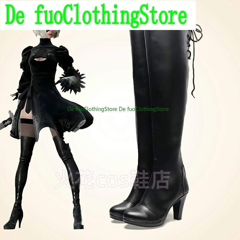 

De Fuo Clothing Cosplay Shoes Nier Mechanical Era Yurha Female Lead Number 2 2Blittle Sister Cosplay Shoes High Heels Customized