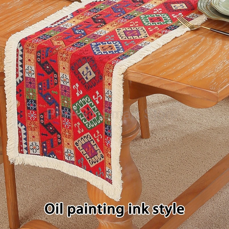 Luxo americano-retro corredor de mesa high-end design floral capa à prova de poeira para mesa de café armário de tv tecido de poliéster durável