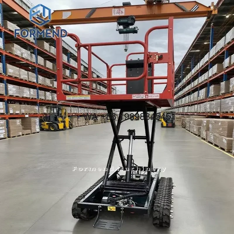 Wmwmnu for High Quality Tracked Mobile Scissor Lift Platform Engine High Productivity All Terrain Self Propelled Crawler for