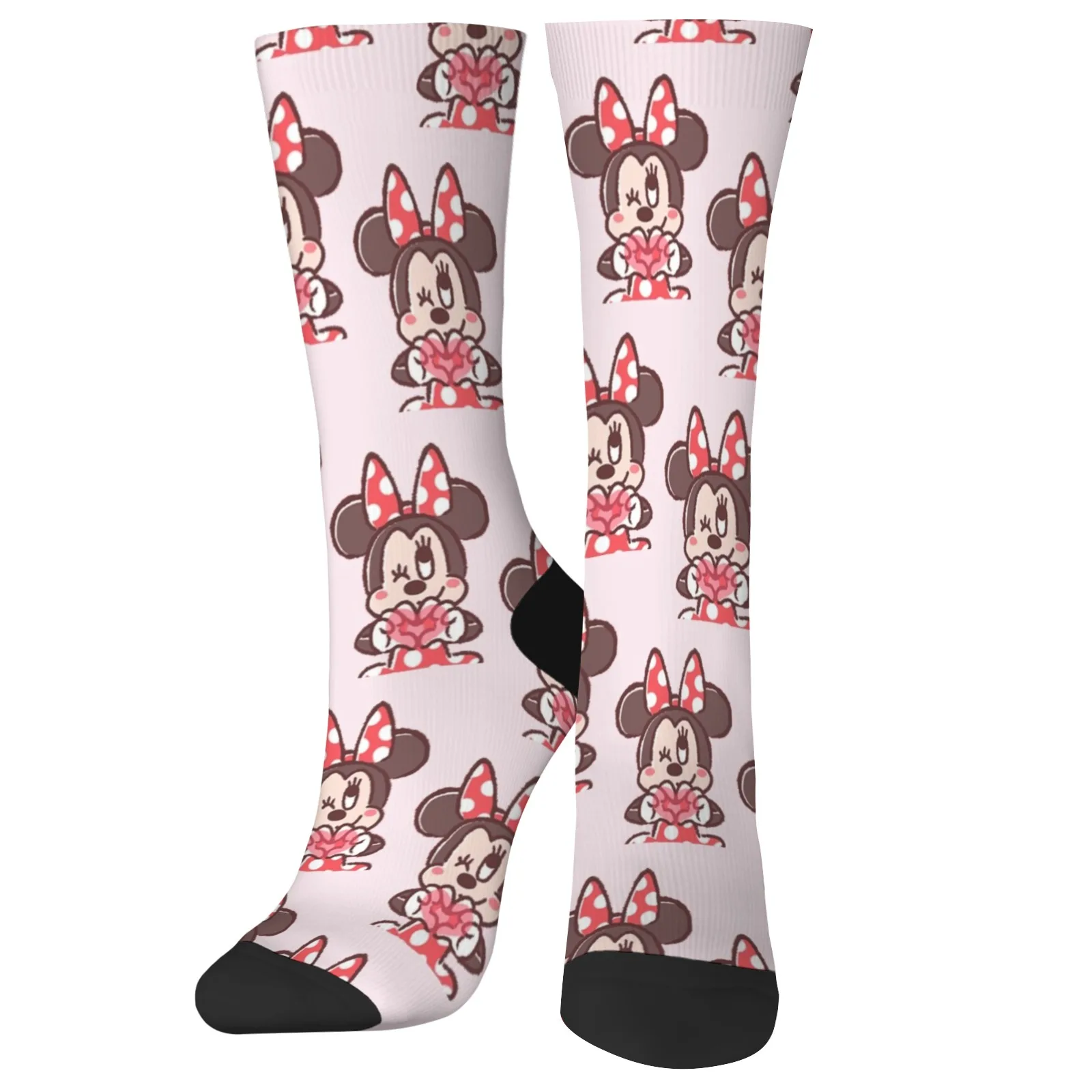 

Novelty funny Minnie Mouse crew socks Harajuku retro print unisex soft and comfortable funny hip-hop fashion trend party gift
