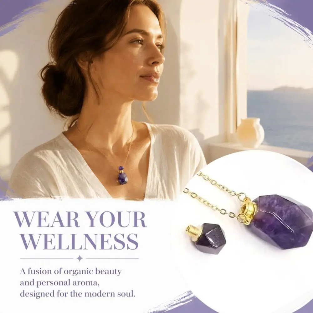 Twistable Threaded Bottle Bottle Necklace Empty Octagonal Shape Aromatherapy Bottle Necklace Crystal Bottle