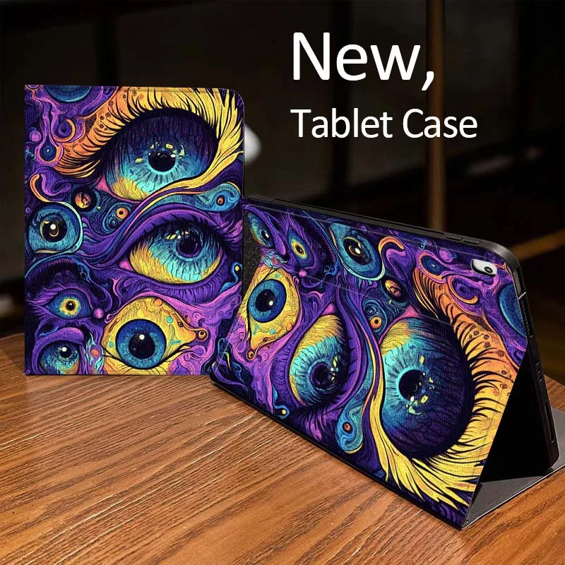 

Cartoon Colorful Eye Pattern Case For iPad Pro mini Air 1 2 4 3 5 6 7 8gen 9gen 11 M2 M3 M4 6th 7th 10th 11th Gen 2025 Tablet