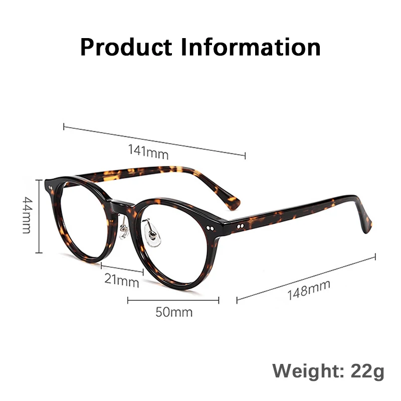 2024 Vintage Round Acetate Glasses Frame Men Retro Trending Decorative Eyeglasses Frame Women Luxury Brand Fashionable  Eyewear