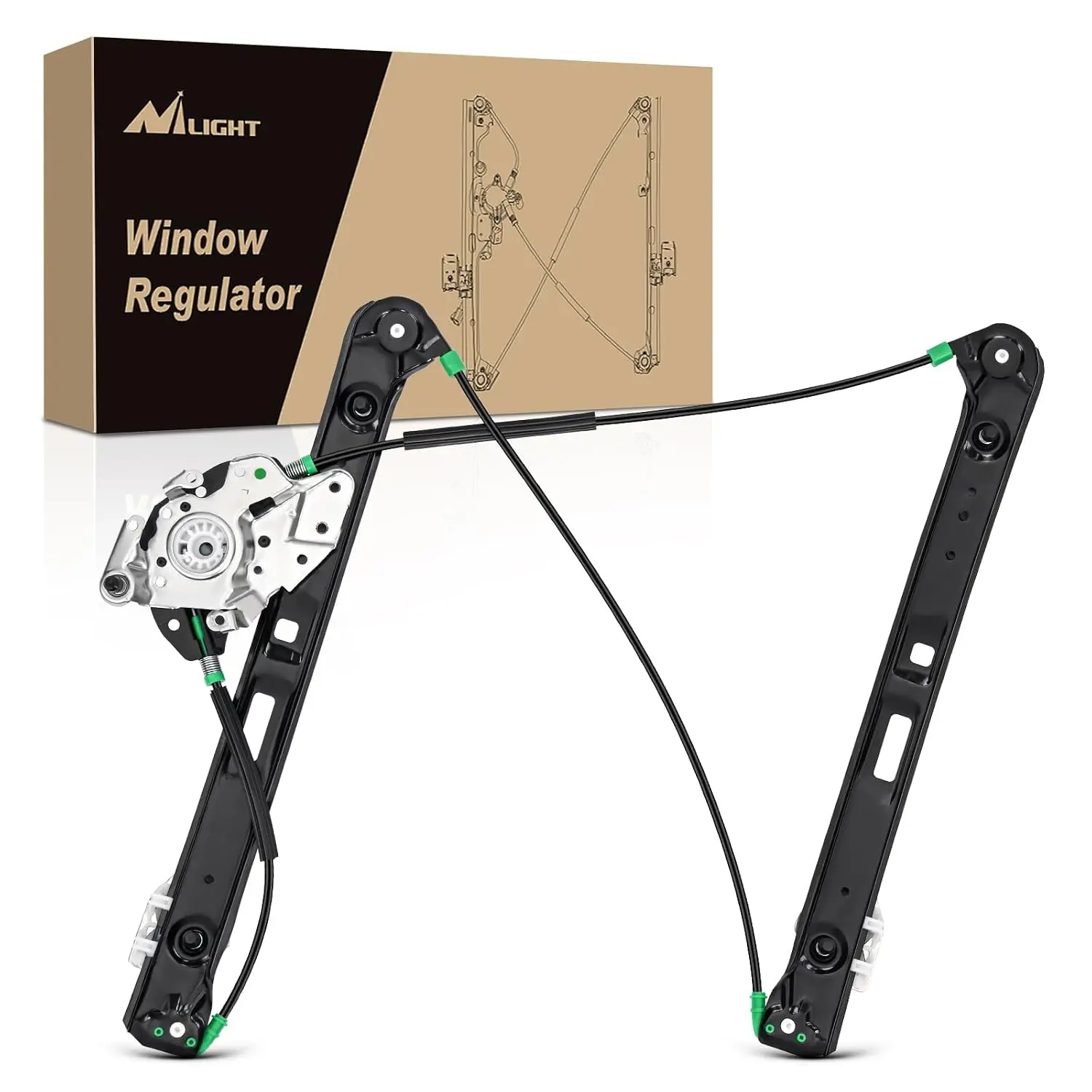 Nilight 740-485 Front Passenger Side /Front Driver Side Power Window Regulator,Compatible with BMW E46 323i 325i 325xi 328i 330i 330xi 1999 2000 2001 2002 2003 2004 2005
