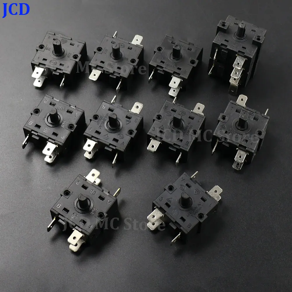 1PC AC 250V 16A Electric Room Heater Gear Knob Switch 3/4/5/6/7/8 Position 3Pin 5Pin 6Pin 8Pin Rotary Switch Selector Radiator