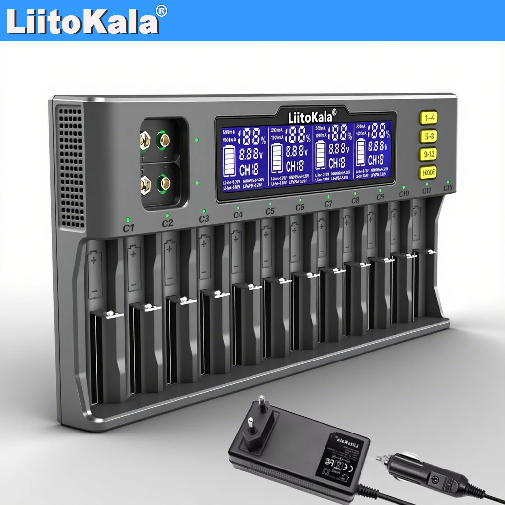 LiitoKala LiI-S12 Smart Charger 14 Slots - CE Certified Universal ...