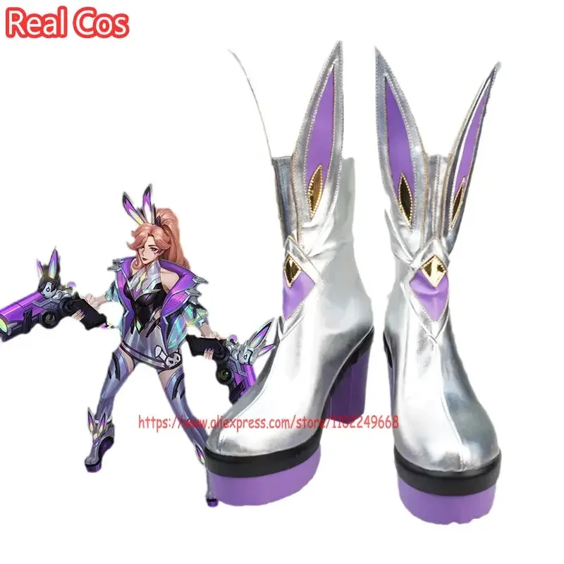 

RealCos Game Cosplay Shoes LOL Battle Bunny Miss Women Fortune High Boots Heels Halloween Party Customization Cheap Sexy