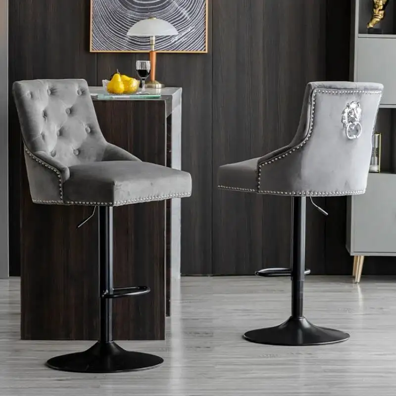 

Modern Bar Chairs Luxury Adjustable Velvet Feature Design Ergonomic Bar Chairs Kitchen Living Room Barkrukken Furniture SR50BC