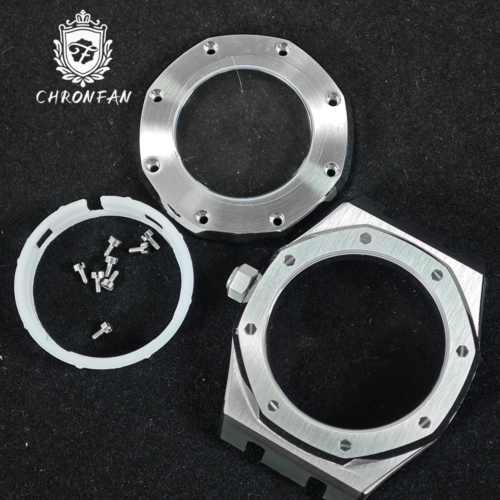 41 مللي متر AP ساعة أجزاء ل NH34 NH35 NH36 حركة شفافة الظهر الياقوت كريستال AP ساعة استبدال الملحقات المعدلة