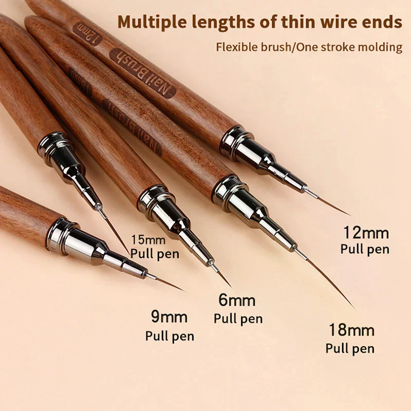 1 قطعة/المجموعة الخشب مقبض الفن بطانة دهان داي فرشاة رسم خطوط شريط زهرة اللوحة القلم مسمار بطانة فرشاة مجموعة مع 5 حجم
