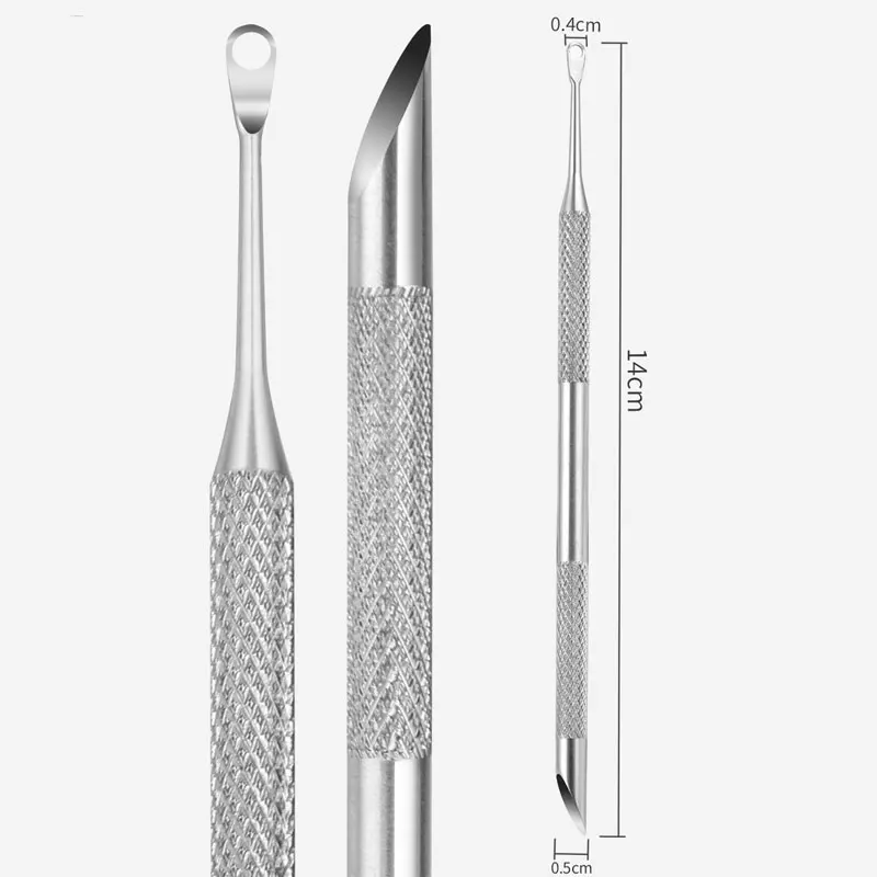 Roestvrij staal dubbelzijdige nagelriemschuiver Remover Cirkel afgeschuinde kop Nagelslijpvijl Nagellakremover Manicure Tool