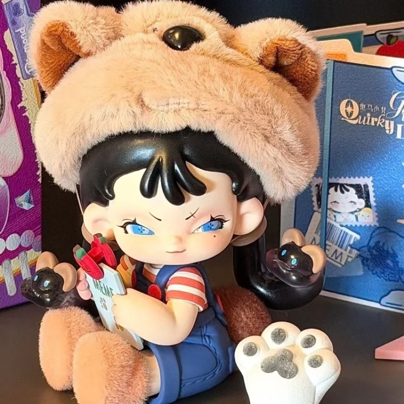 أصيلة Memesoo شبح الحصان فتاة مذكرات صندوق أعمى لطيف سطح المكتب زخرفة العصرية لعب دمية اليدوية فتاة هدية