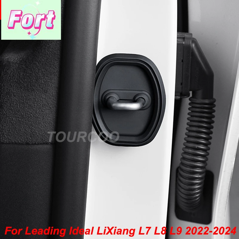 New For Leading Ideal LiXiang L6 L7 L8 L9 2022-2024 Silicone Car Door Lock Latches Cover Auto Door Lock Protect Noise Induction